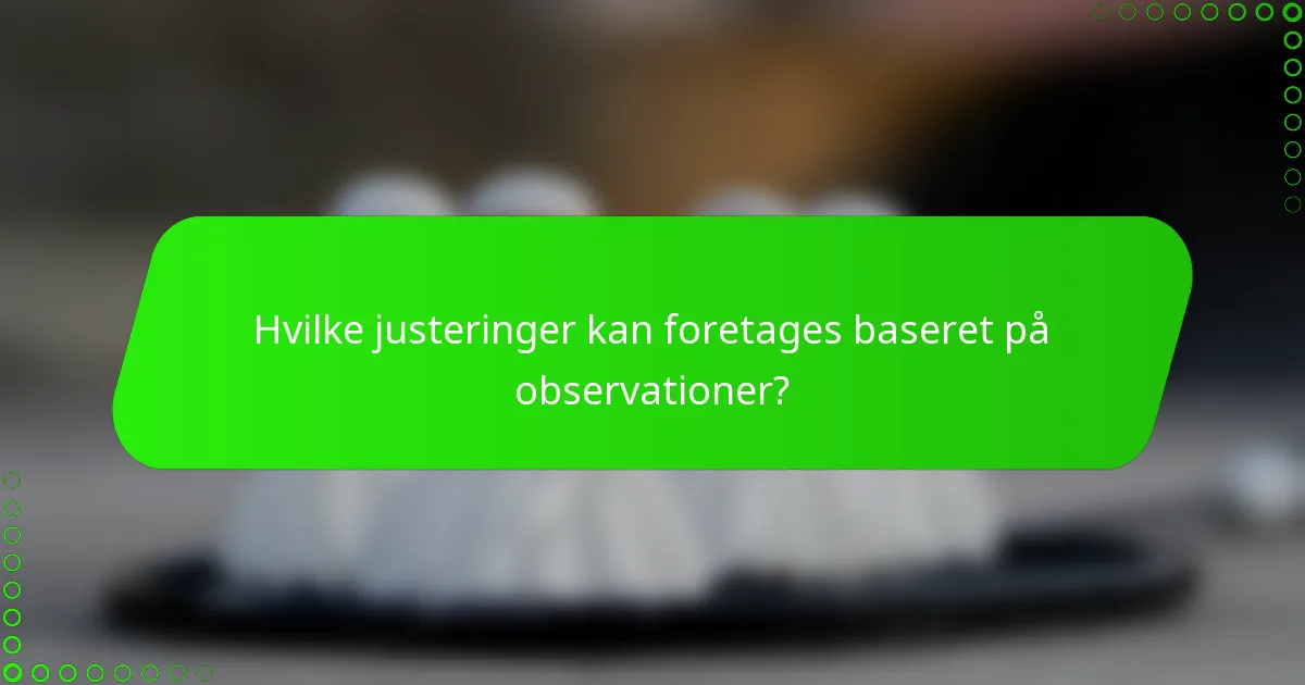 Hvilke justeringer kan foretages baseret på observationer?
